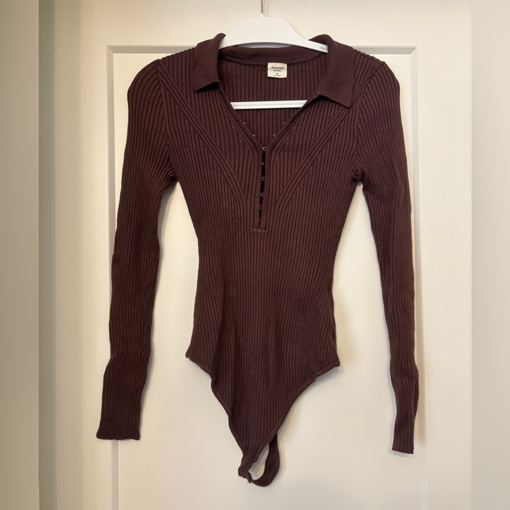 Abercrombie & Fitch Chocolate Ribbed Bodysuit